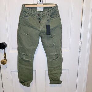 One Teaspoon Green Distressed Jeans
